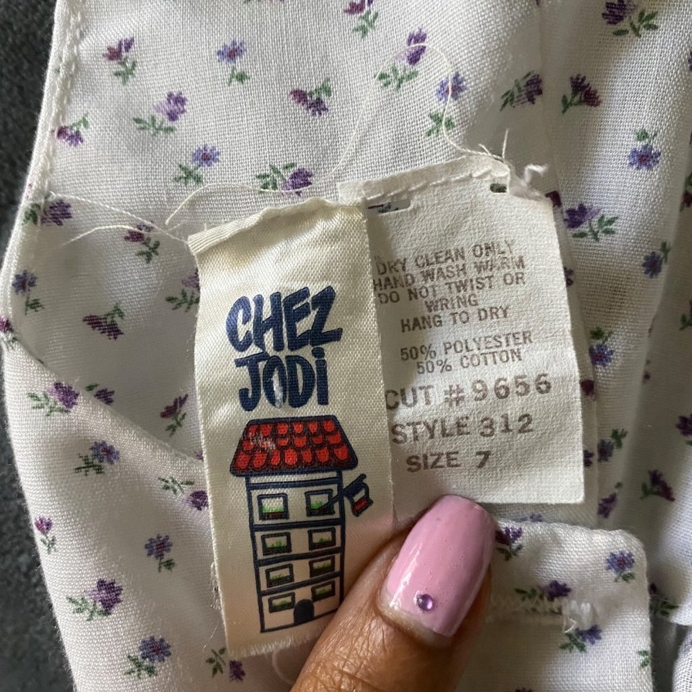 Chez Jodi sz 7 Spaghetti strap 50s vintage flared midi dress - Picture 6 of 7